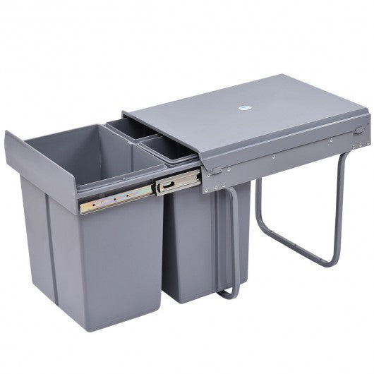 10.5 gal 3 Compartment Pull Out Recycling Waste Bin