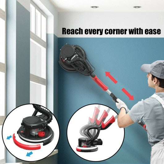 Electric Drywall Sander 750W Adjust Variable Speed w/ Vacuum  & Light