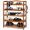 5-Tier Wood Shoe Rack Freestanding Shoe Storage Organizer