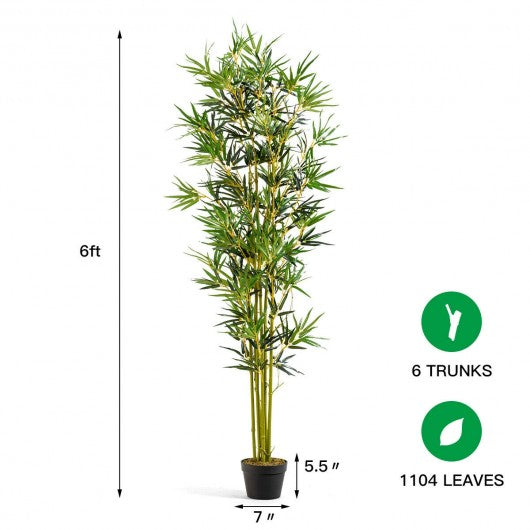 6 ft Artificial Bamboo Silk Tree Decorative Planter