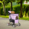 Pet Foldable Cage Stroller For Cat And Dog-Pink