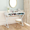 Modern Computer Desk Makeup Vanity Table with 2 Storage Compartments