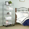 5 Tier Mesh Rolling File Utility Cart Storage Basket