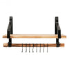 Wooden Wall-Mounted Floating Storage Shelf with Removable Towel Bar