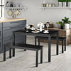 3PCS Modern Studio Collection Table Dining Set -Black