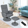 Fabric Massage Swivel Lounge Recliner with Ottoman