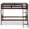 Wooden Bunk Beds Convertable 2 Individual Beds-Brown