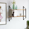 Wooden Wall-Mounted 2-Tier Floating Shelves