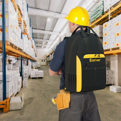 Tool Backpack Heavy Duty Jobsite Tool Bag 48 Pockets
