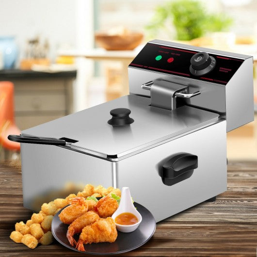 2500W Single Electric Deep Fryer with Basket Scoop Unit