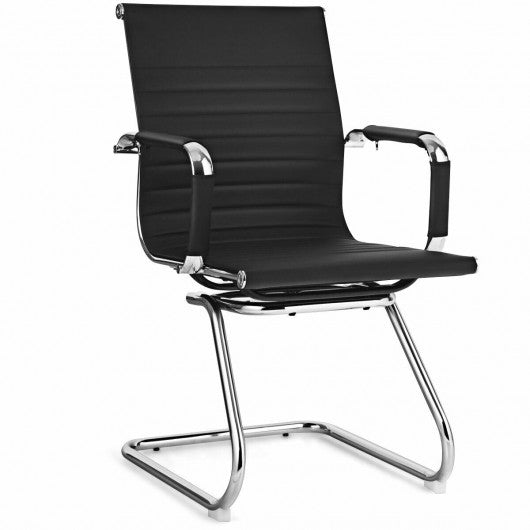 Set of 2 Office Guest Chairs Waiting Room Chairs -Black