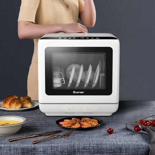 Countertop Dishwasher Air Drying 5 Programs with 1.3 Gallon Built in water Tank