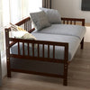 Twin Size Wooden Slats Daybed Bed with Rails