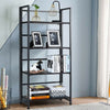 4-Tier Folding Bookshelf Foldable Portable Metal Storage