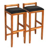 Set of 2 Acacia Solid Wood Counter Height Bar Stool