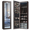 5 LEDs Jewelry Armoire Wall Mounted / Door Hanging Mirror-Coffee