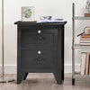 Solid Wood Elegant Storage Nightstand w/ 2 Locking Drawers