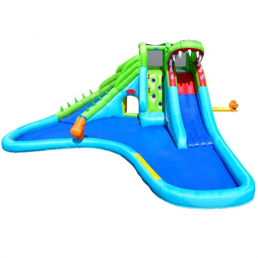 Crocodile Inflatable Water Slide Climbing Wall Bounce House