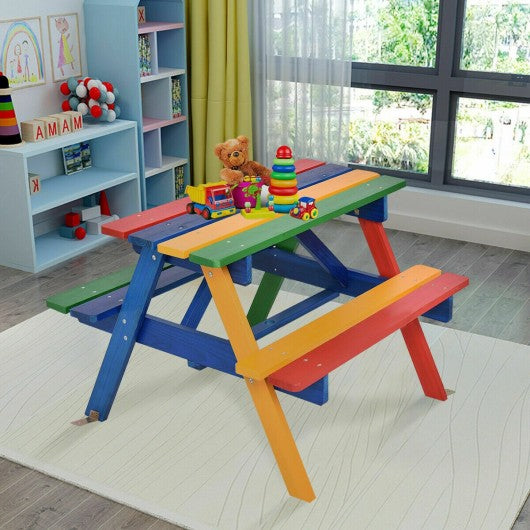 4 Seat Kids Picnic Table with Umbrella