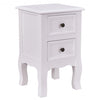 Wood Accent End Nightstand w/ 2 Storage Drawers