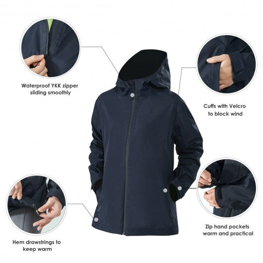 Women's Waterproof & Windproof Rain Jacket with Velcro Cuff