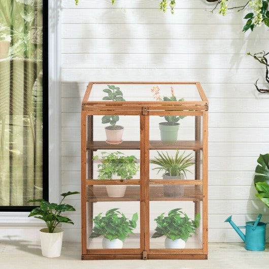 Portable Wooden Garden Cold Frame Greenhouse