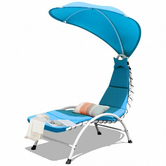 Patio Hanging Swing Hammock Chaise Lounger Chair with Canopy