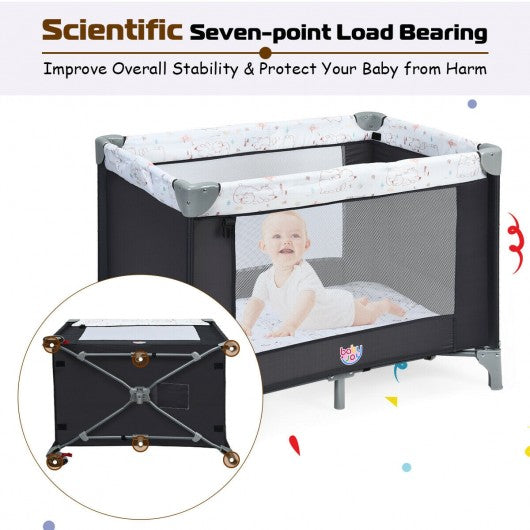 Portable Baby Playard Playpen Nursery Center with Mattress
