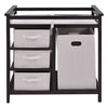 Infant Baby Changing Table w/3 Basket Hamper Diaper Storage Nursery-coffee