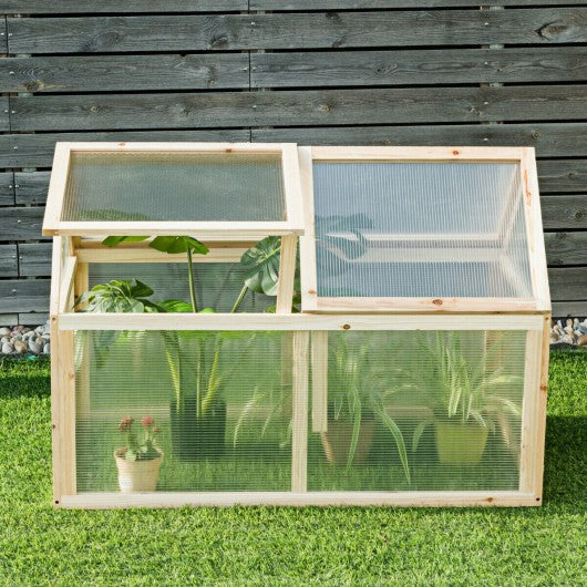Outdoor Indoor Garden Wooden Cold Frame Greenhouse