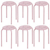 Set of 6 Stackable Backless Round Metal Stool Set