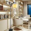 Standing Arc Modern Floor Lamp W/ Fabric Hanging Lamp