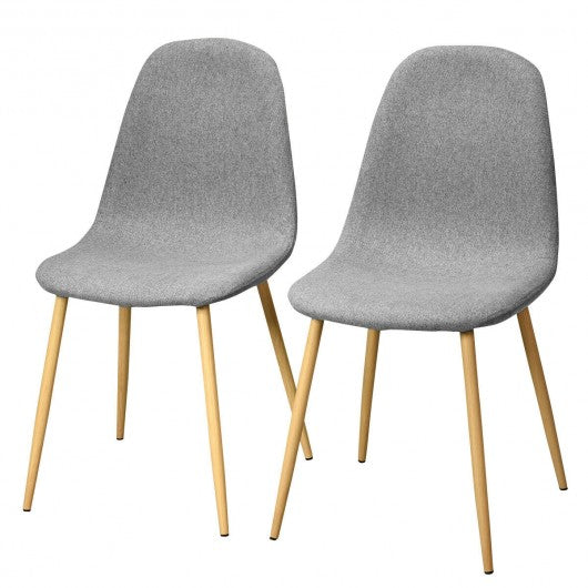 Set of 2 Gray Accent Dining Chairs