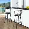 Set of 2 Swivel Seat Metal Frame Bar Stools with Footrest