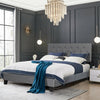 Full Size Upholstered Panel Bed With Linen Panel