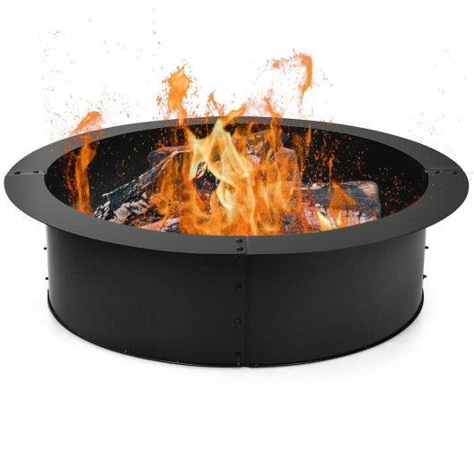 36 Inch Round Steel Fire Pit Ring Liner Wood