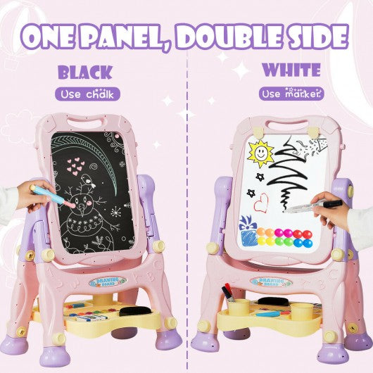 Kids Height Adjustable Double Side Magnetic Art Easel