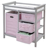 Infant Diaper Changing Storage Table with Hamper & 3 Baskets