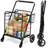 Heavy Duty Folding Utility Shopping Double Cart