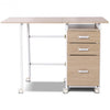 Folding Computer Laptop Desk Wheeled Home Office Furniture