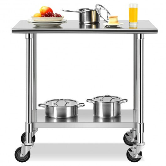 NSF Stainless Steel Commercial Kitchen Prep & Work Table