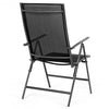 Set of 2 Adjustable Portable Patio Folding Dining Chair Recliner -Black